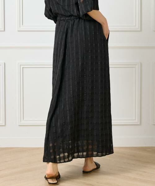 INED / イネド ミニ・ひざ丈スカート | シアーチェックバイアススカート | 詳細7