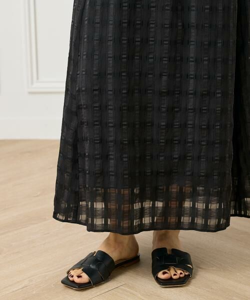 INED / イネド ミニ・ひざ丈スカート | シアーチェックバイアススカート | 詳細9