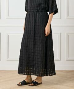 INED / イネド ミニ・ひざ丈スカート | 《大きいサイズ》シアーチェックバイアススカート