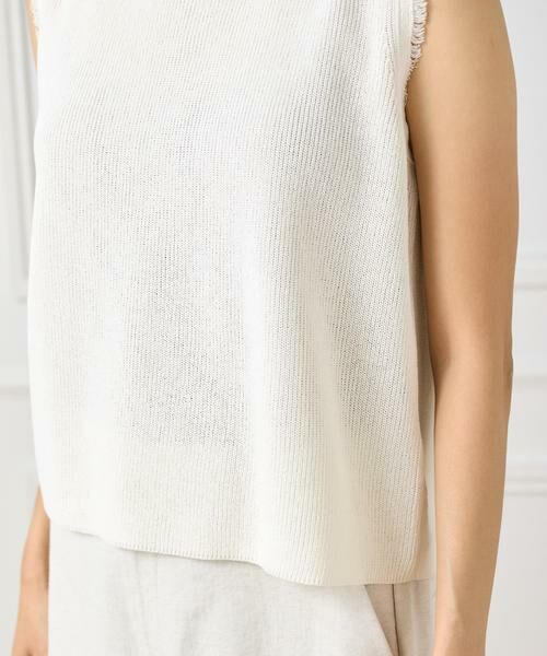 INED / イネド ベスト | ミニフリンジ付きノースリブニット | 詳細11