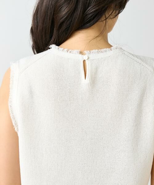 INED / イネド ベスト | ミニフリンジ付きノースリブニット | 詳細12