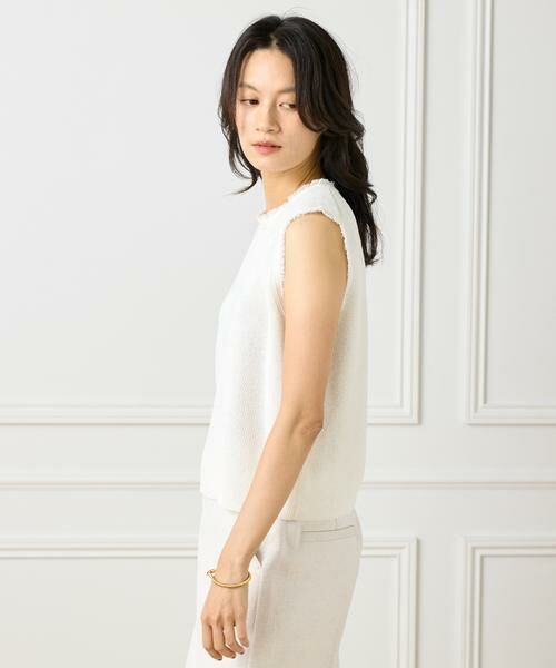 INED / イネド ベスト | ミニフリンジ付きノースリブニット | 詳細18