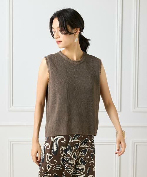 INED / イネド ベスト | ミニフリンジ付きノースリブニット | 詳細19