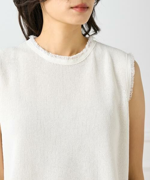 INED / イネド ベスト | ミニフリンジ付きノースリブニット | 詳細22