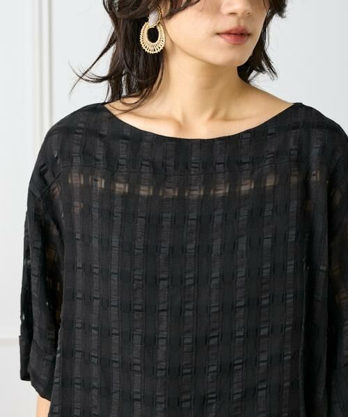 INED / イネド シャツ・ブラウス | 《大きいサイズ》シアーチェックブラウス | 詳細5