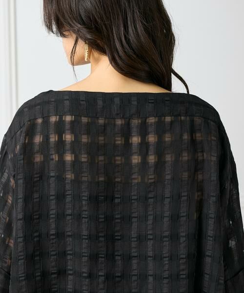INED / イネド シャツ・ブラウス | 《大きいサイズ》シアーチェックブラウス | 詳細7