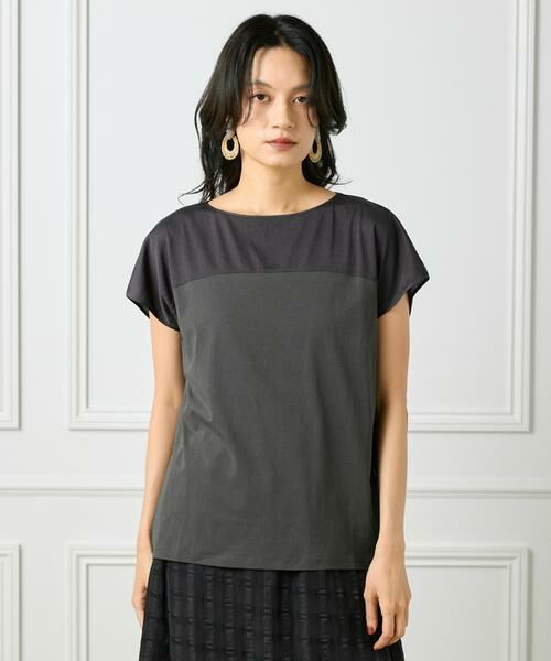 INED / イネド Tシャツ | 《大きいサイズ》シースルードッキングプルオーバー | 詳細1