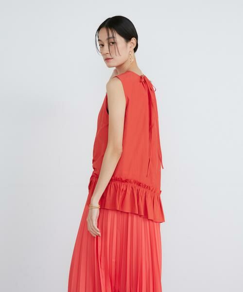 INED / イネド ミニ丈・ひざ丈ワンピース | 《大きいサイズ》アシメトリープリーツコンビワンピース《la veille by SUPERIOR CLOSET》 | 詳細13