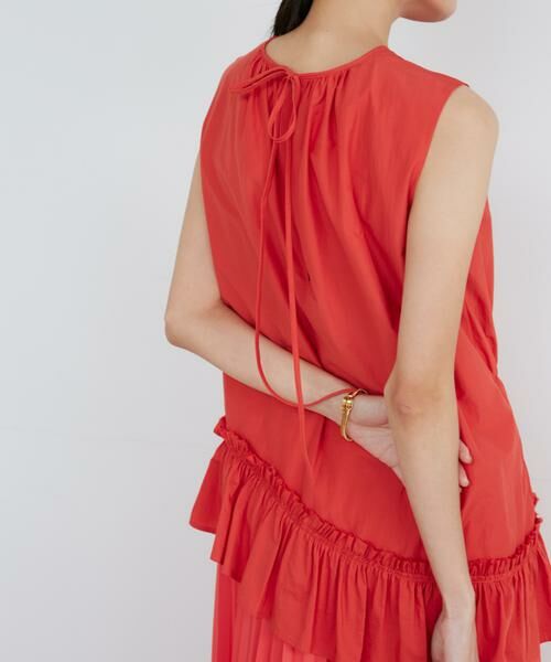 INED / イネド ミニ丈・ひざ丈ワンピース | 《大きいサイズ》アシメトリープリーツコンビワンピース《la veille by SUPERIOR CLOSET》 | 詳細15