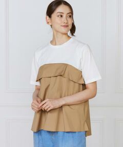 INED / イネド Tシャツ | ビスチェ風コンビ ジャージー トップス