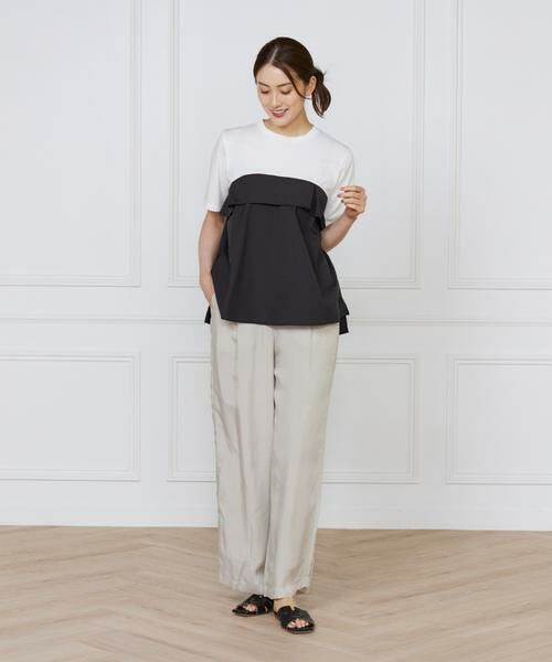 INED / イネド Tシャツ | ビスチェ風コンビ ジャージー トップス | 詳細6