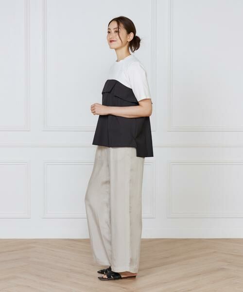 INED / イネド Tシャツ | ビスチェ風コンビ ジャージー トップス | 詳細8