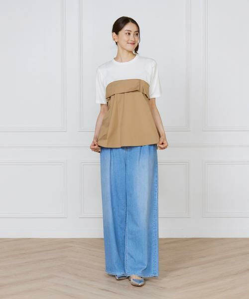 INED / イネド Tシャツ | 《大きいサイズ》ビスチェ風コンビ ジャージー トップス | 詳細2