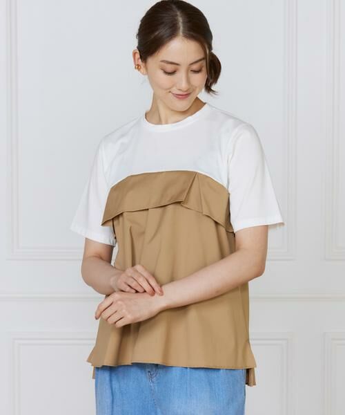 INED / イネド Tシャツ | 《大きいサイズ》ビスチェ風コンビ ジャージー トップス | 詳細9