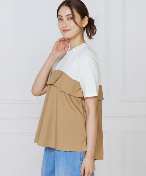 INED / イネド Tシャツ | 《大きいサイズ》ビスチェ風コンビ ジャージー トップス | 詳細21