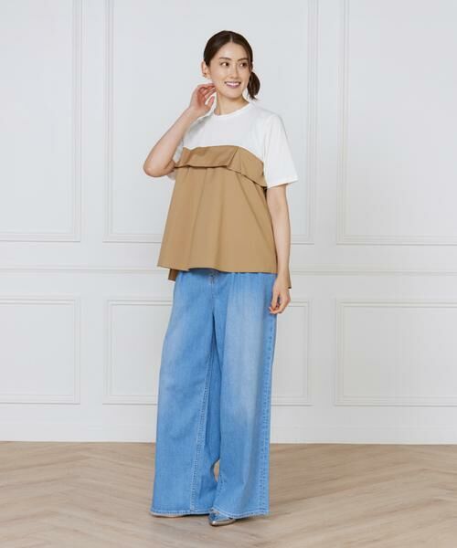 INED / イネド Tシャツ | 《大きいサイズ》ビスチェ風コンビ ジャージー トップス | 詳細14