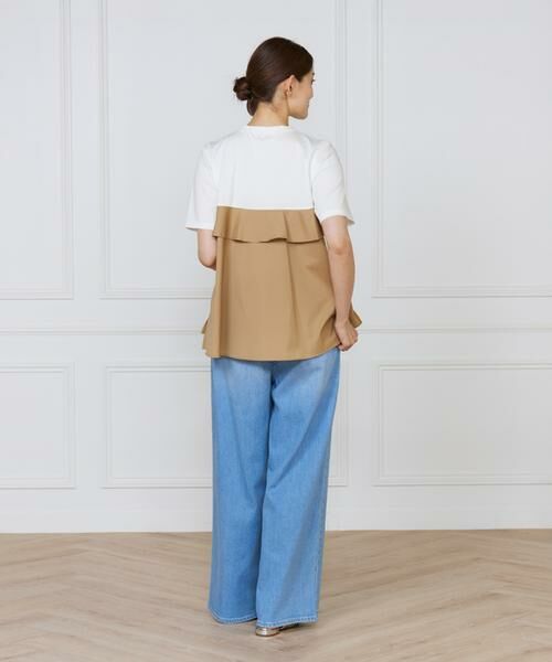 INED / イネド Tシャツ | 《大きいサイズ》ビスチェ風コンビ ジャージー トップス | 詳細16