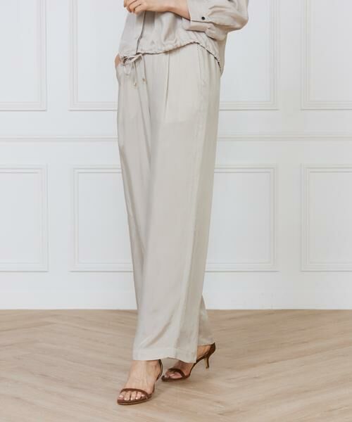 INED / イネド その他パンツ | キュプラフィブリルストレートパンツ(グレーベージュ3)