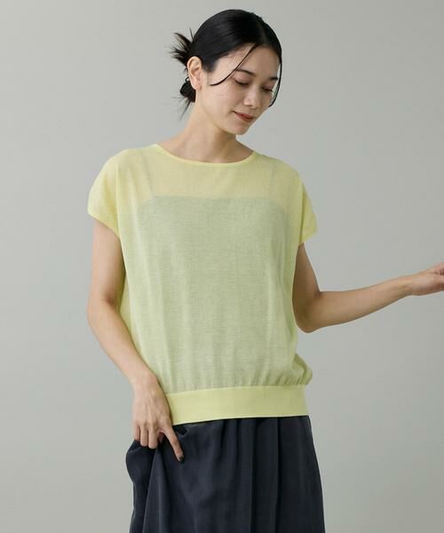 INED/イネド フレンチスリーブニット イエロー 09 INED/イネド フレンチスリーブニット イエロー 09