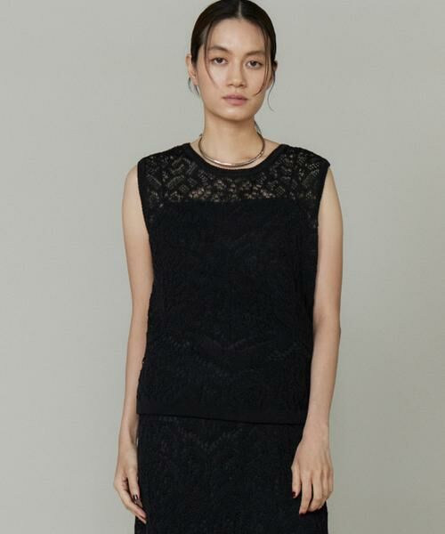 INED / イネド ニット・セーター | レース柄ノースリーブプルオーバー | 詳細1
