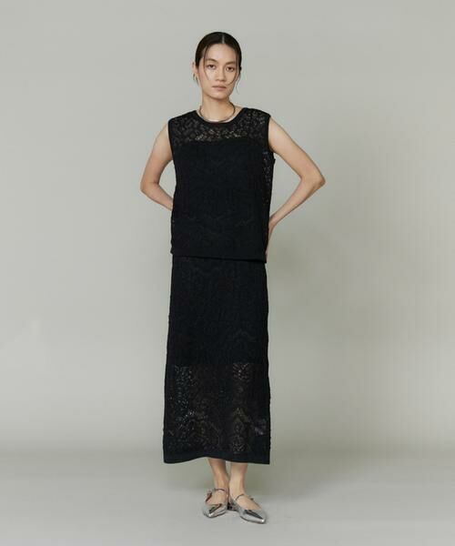 INED / イネド ニット・セーター | レース柄ノースリーブプルオーバー | 詳細3