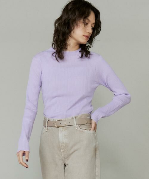 INED/イネド シアーハイネックプルオーバー《YVON》 ラベンダー7 09 INED/イネド シアーハイネックプルオーバー《YVON》 ラベンダー7 09