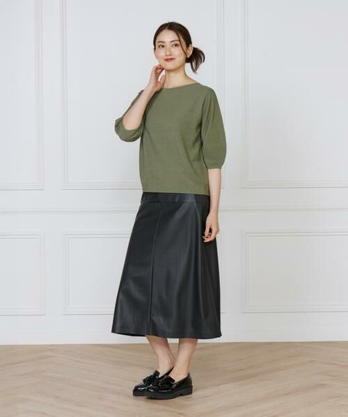 INED / イネド ニット・セーター | 《大きいサイズ》ボートネックパフスリーブニット《Cuoo》 | 詳細4