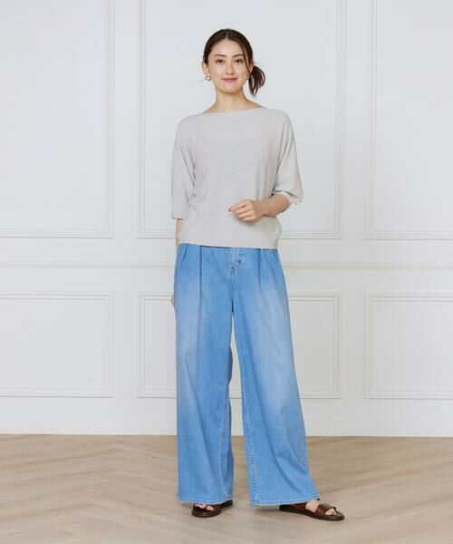 INED / イネド ニット・セーター | 《大きいサイズ》ボートネックパフスリーブニット《Cuoo》 | 詳細6