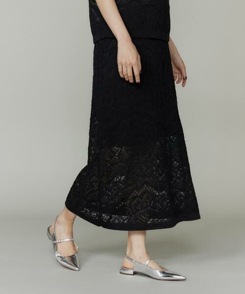 INED / イネド ロング・マキシ丈スカート | レース柄ニットスカート | 詳細1