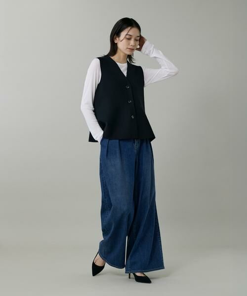 INED / イネド ベスト | 《大きいサイズ》ミラノリブニットジレ | 詳細3