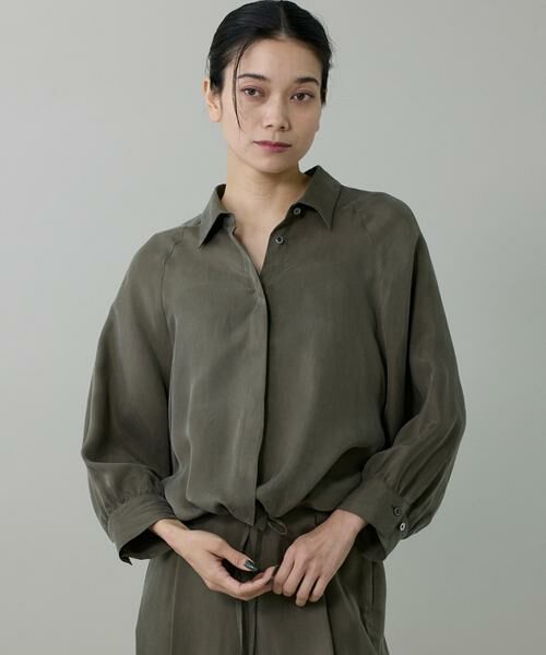 INED / イネド シャツ・ブラウス | キュプラフィブリルラグランスリーブシャツ | 詳細1
