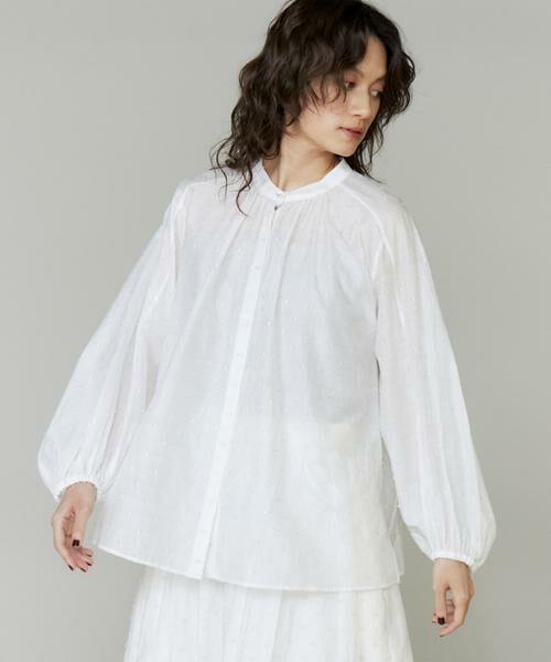 INED / イネド シャツ・ブラウス | 《大きいサイズ》ラメドットギャザーブラウス | 詳細13
