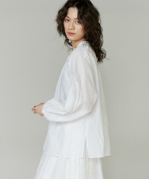 INED / イネド シャツ・ブラウス | 《大きいサイズ》ラメドットギャザーブラウス | 詳細14