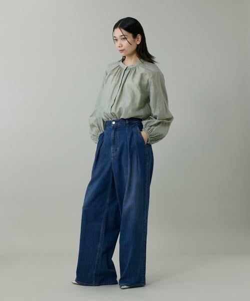 INED / イネド シャツ・ブラウス | 《大きいサイズ》ラメドットギャザーブラウス | 詳細8