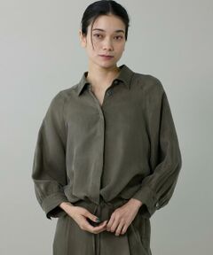 INED / イネド シャツ・ブラウス | 《大きいサイズ》キュプラフィブリルラグランスリーブシャツ