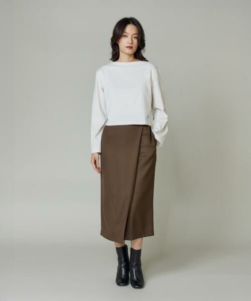 INED / イネド Tシャツ | BFJ_SHORT BOAT NECK　ボートネックショート丈カットソー《ORCIVAL》 | 詳細1