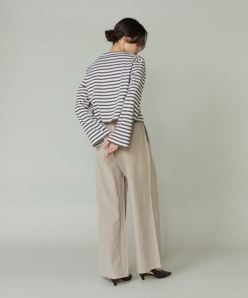 INED / イネド Tシャツ | BFJ_SHORT BOAT NECK　ボートネックショート丈カットソー《ORCIVAL》 | 詳細6