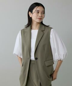 INED / イネド Tシャツ | 《大きいサイズ》パフスリーブカットソー