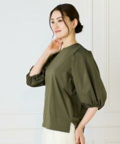 INED / イネド Tシャツ | 《大きいサイズ》パフスリーブカットソー