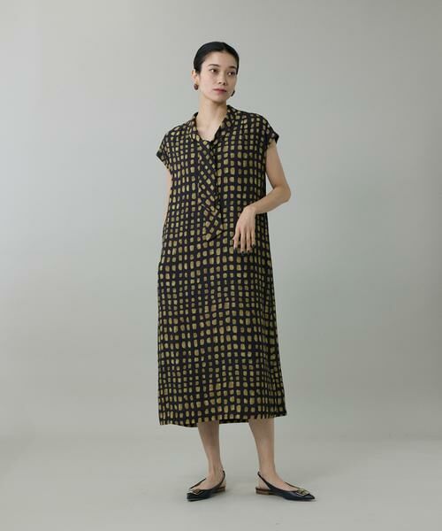 INED / イネド ミニ丈・ひざ丈ワンピース | デフォルメチェックボウタイワンピース　 | 詳細3