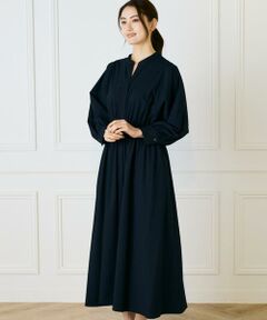 INED / イネド ミニ丈・ひざ丈ワンピース | 《大きいサイズ》バンドカラーワンピース