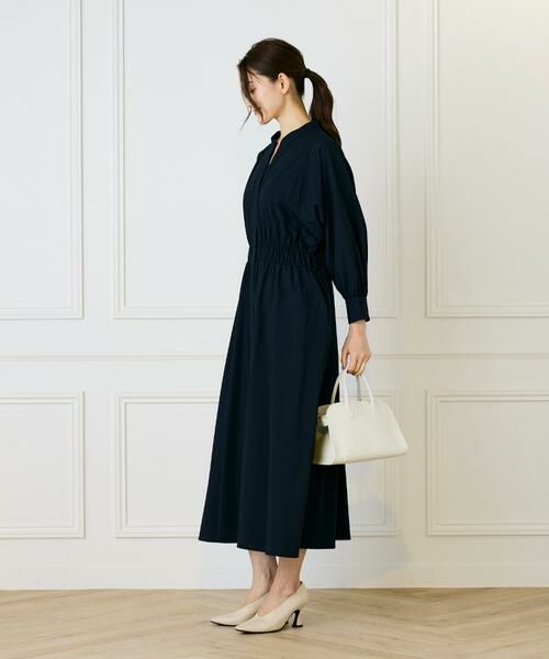 INED / イネド ミニ丈・ひざ丈ワンピース | 《大きいサイズ》バンドカラーワンピース | 詳細10