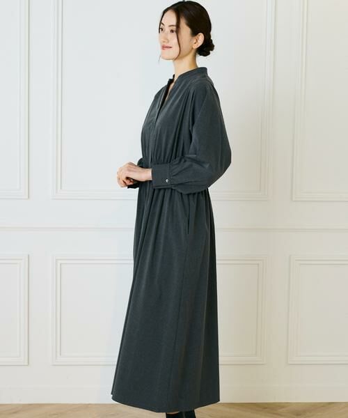 INED / イネド ミニ丈・ひざ丈ワンピース | 《大きいサイズ》バンドカラーワンピース | 詳細12