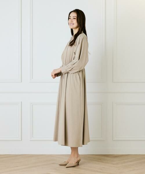 INED / イネド ミニ丈・ひざ丈ワンピース | 《大きいサイズ》バンドカラーワンピース | 詳細7