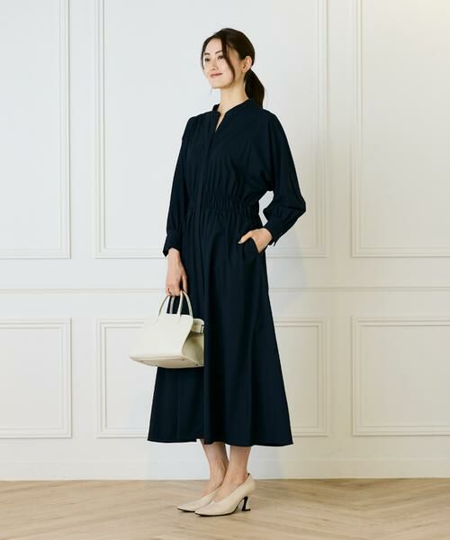 INED / イネド ミニ丈・ひざ丈ワンピース | 《大きいサイズ》バンドカラーワンピース | 詳細9