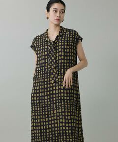 INED / イネド ミニ丈・ひざ丈ワンピース | 《大きいサイズ》デフォルメチェックボウタイワンピース　