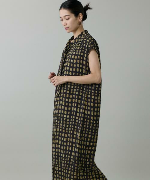 INED / イネド ミニ丈・ひざ丈ワンピース | 《大きいサイズ》デフォルメチェックボウタイワンピース　 | 詳細7