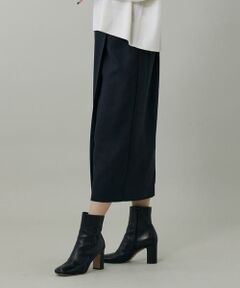 INED / イネド ミニ・ひざ丈スカート | ライトカルゼ ラップ風タイトスカート