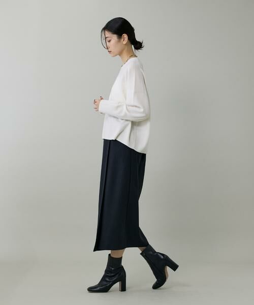 INED / イネド ミニ・ひざ丈スカート | ライトカルゼ ラップ風タイトスカート | 詳細12