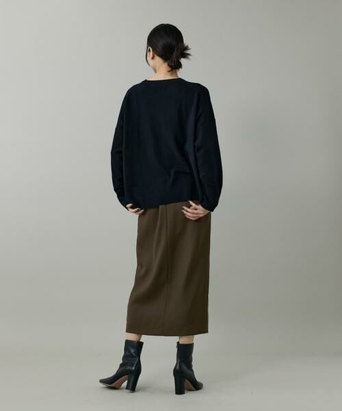 INED / イネド ミニ・ひざ丈スカート | ライトカルゼ ラップ風タイトスカート | 詳細3